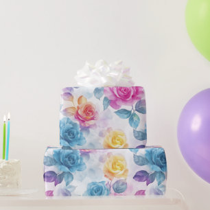 Watercolor - Dreamy Rose Wrapping Paper Roll