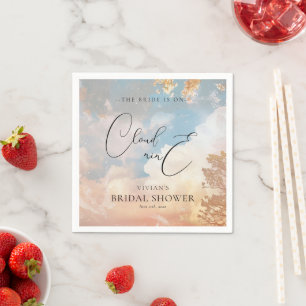 Watercolor Dreamy Sunset Cloud 9 Bridal Shower  Napkin