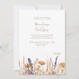 Watercolor Dried Flowers No Parents Invitation
