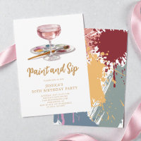 Watercolor Drink Paint and Sip 50th Birthday Party