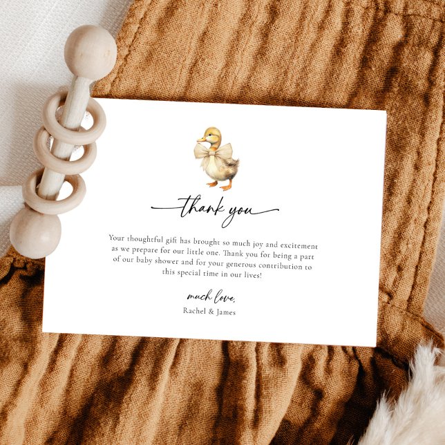 Watercolor Duck Baby Shower Thank You Card (Creator Uploaded)