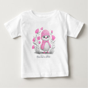 Watercolor Duck Pink Floral Baby T-Shirt