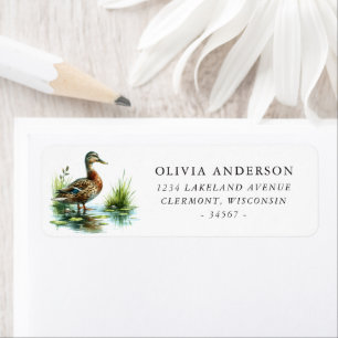 Watercolor Duck Return Address