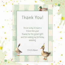 Watercolor Duck with Teal & Yellow Birthday Party 