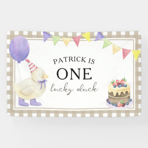 Watercolor DUCKLING 1st birthday Welcome Banner
