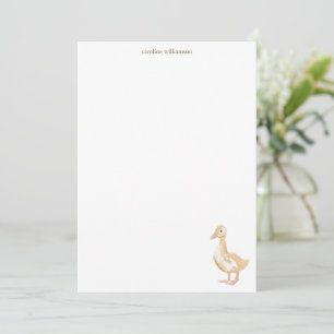 Watercolor Duckling Duck Personalised Stationery Card