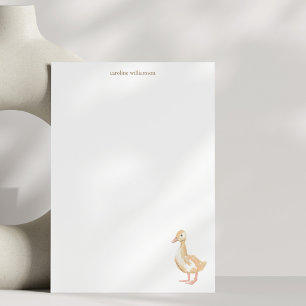 Watercolor Duckling Duck Personalised Stationery Card