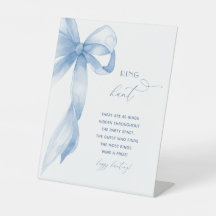 Watercolor Dusty Blue Bow Ring Hunt Bridal Shower