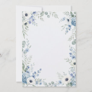 Watercolor Dusty Blue Bridal Shower Invitation