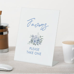 Watercolor Dusty Blue Favours Bridal Shower Sign