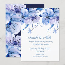 watercolor dusty blue floral navy blue wedding i