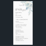 Watercolor dusty blue floral wedding program programme<br><div class="desc">A lovely floral theme with watercolor blue flowers. You can personalise the text and colours on this wedding program.</div>