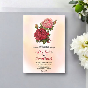 Watercolor Dusty Rose Rustic Summer Floral Wedding Acrylic Invitations