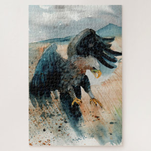 watercolor eagle jigsaw puzzle
