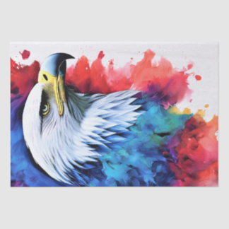 Watercolor Eagle Portrait Painting Decoupage Tissue Paper