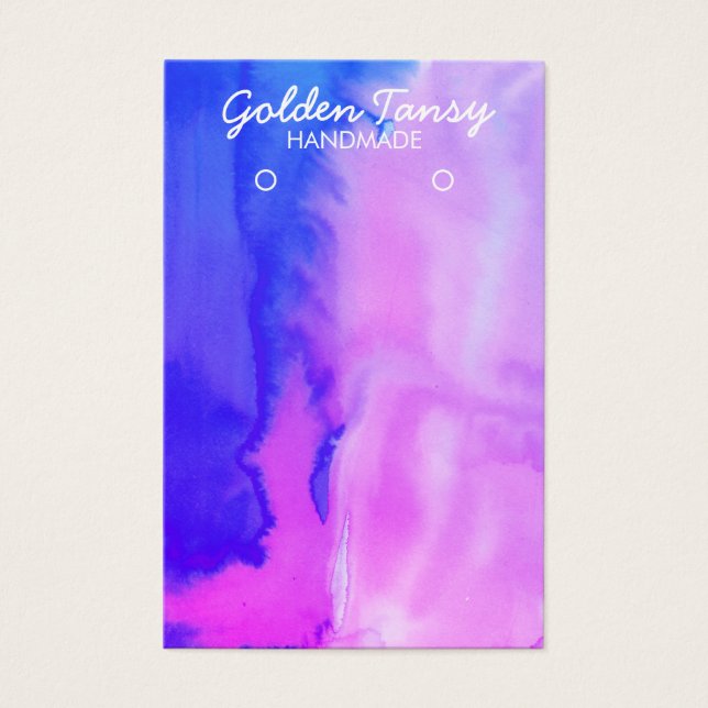 Watercolor Earring Necklace Jewellery Display Card (Front)