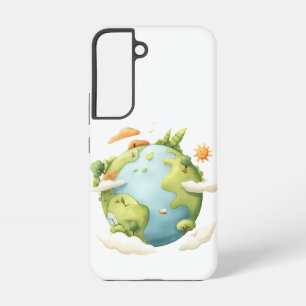 Watercolor Earth- Cartoon Earth with Nature Elemen Samsung Galaxy Case