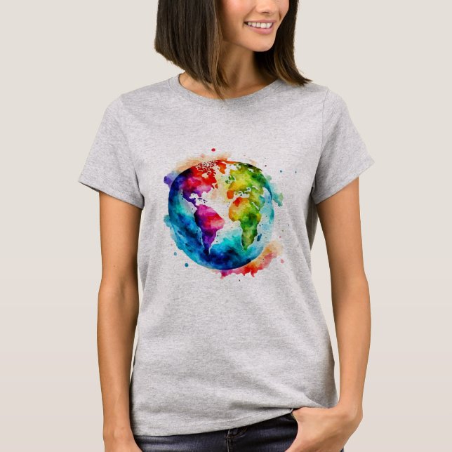 Watercolor Earth T-Shirt (Front)