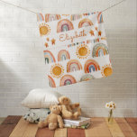 Watercolor Earthy Boho Rainbow Name   Baby Blanket<br><div class="desc">Hand Painted earthy tone watercolor modern boho rainbows with name. Customisable!</div>