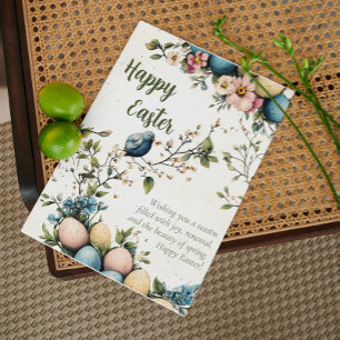 Watercolor Easter Birds & Eggs Holiday Card