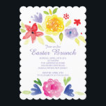 Watercolor  Easter Brunch Dinner Party Invitation<br><div class="desc">Our join us for easter brunch dinner party invitation is sure to set the tone for you easter celebration. Our modern Easter invitation features beautiful yellow, purple, pink & yellow watercolor flowers. Flip our contemporary & popular easter invitation over to view a matching floral back for an extra special touch....</div>