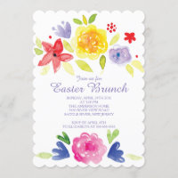 Watercolor  Easter Brunch Dinner Party Invitation
