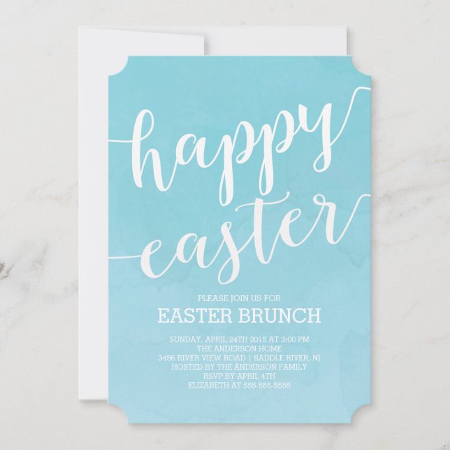 Watercolor Easter Brunch Dinner Party Invitation (Front)