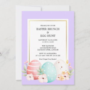 Watercolor Easter Brunch & Egg Hunt Invitation