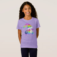 Watercolor Easter bunny design for kids.