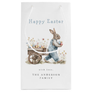 Watercolor Easter Bunny Egg Hunt Small Gift Bag