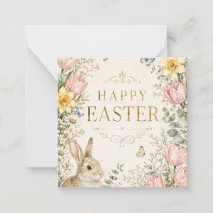 Watercolor Easter Bunny Greeting Card, Pastel Card