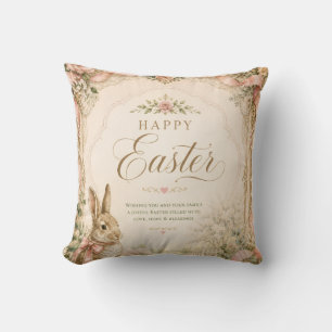 Watercolor Easter Bunny Greeting Card, Pastel Cushion