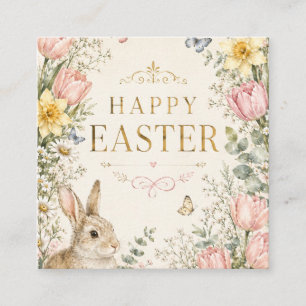 Watercolor Easter Bunny Greeting Card, Pastel Enclosure Card