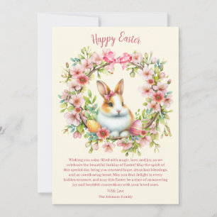 Watercolor Easter Bunny Personalised Holiday Card