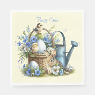 Watercolor Easter Bunny Personalised Napkin