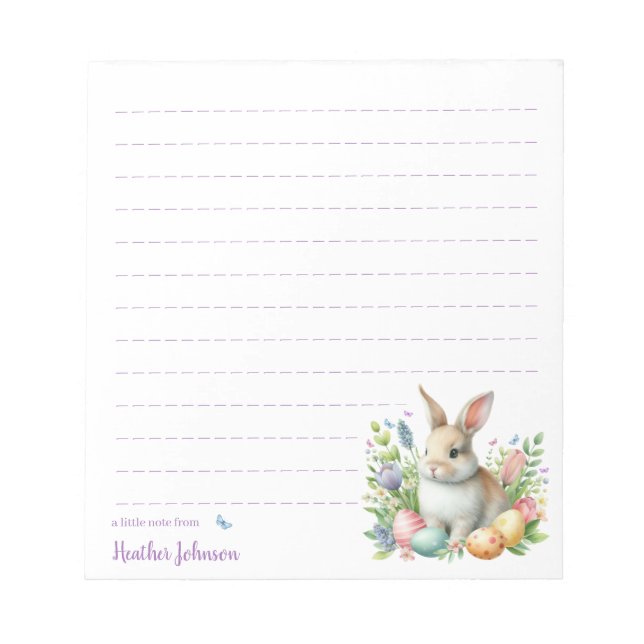 Watercolor Easter Bunny Personalised Notepad (Front)