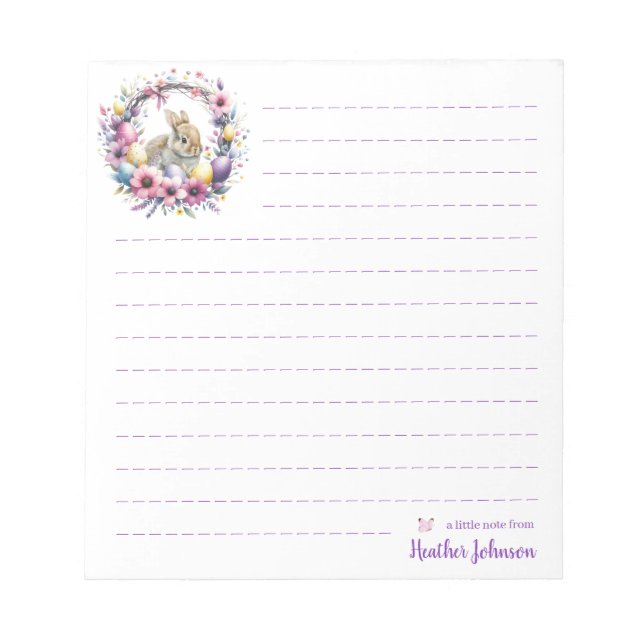 Watercolor Easter Bunny Personalised Notepad (Front)