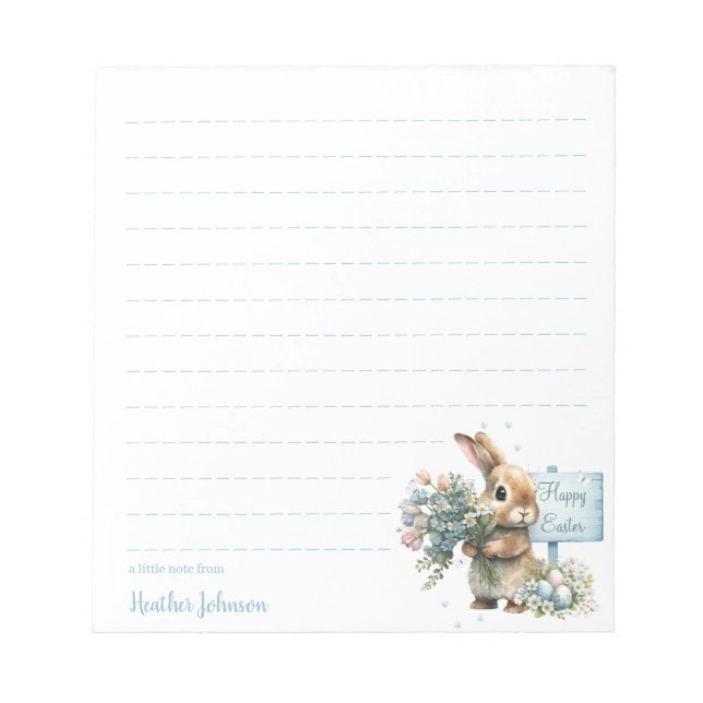 Watercolor Easter Bunny Personalised Notepad (Front)