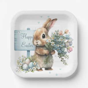 Watercolor Easter Bunny Personalised Paper Plate