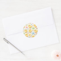 Watercolor Easter Chick & Egg Party Favor Stickers