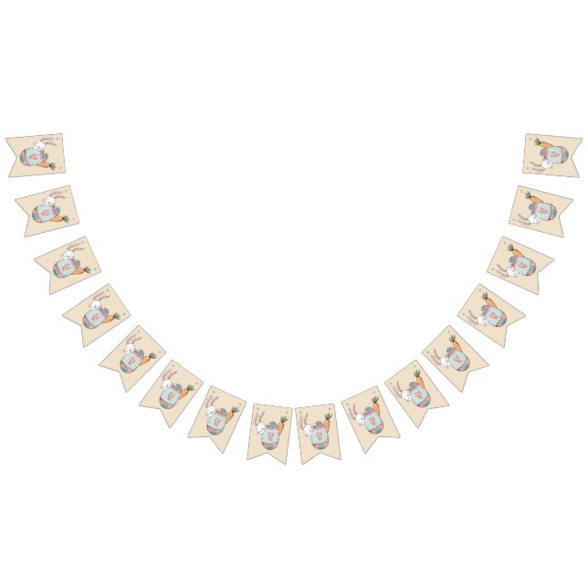 Watercolor Easter Egg and Easter Bunny Bunting (All)