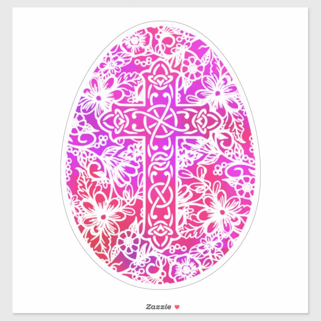 Watercolor Easter Egg Cross (Sheet)