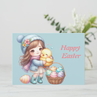 watercolor easter egg holiday card