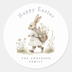 Watercolor Easter Egg Hunt Classic Round Sticker