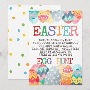 Watercolor Easter Egg Hunt Invitation