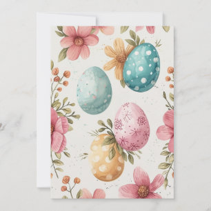 Watercolor Easter Eggs Card, Happy Easter Holiday Card