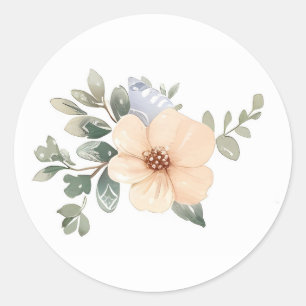 Watercolor Easter Flowers Classic Round Sticker