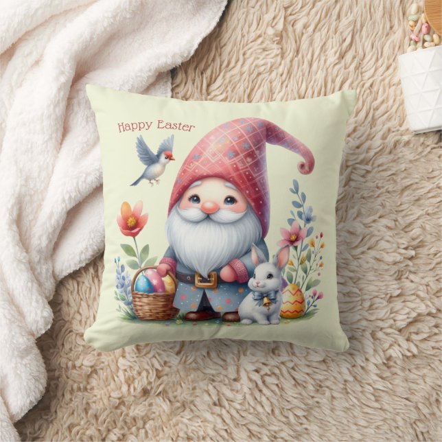 Watercolor Easter Gnome Personalised Cushion (Blanket)