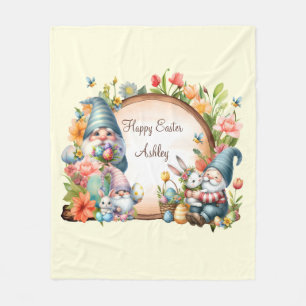Watercolor Easter Gnome Personalised Fleece Blanket