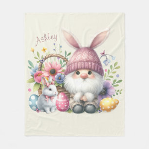 Watercolor Easter Gnome Personalised Fleece Blanket